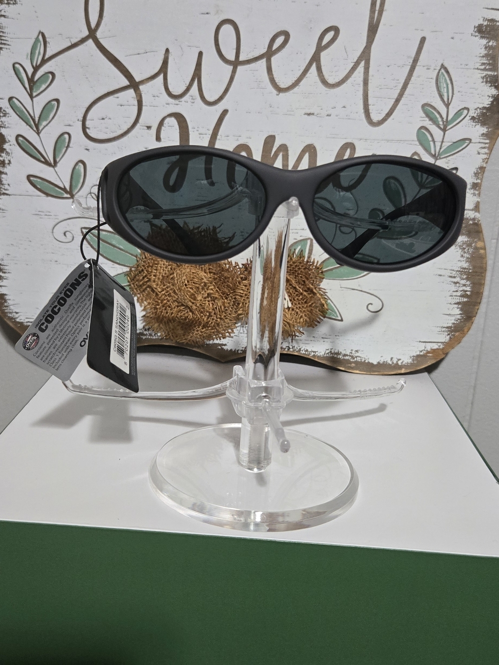 New Black Cocoon Brand Sunglasses with Dark Green Lenses